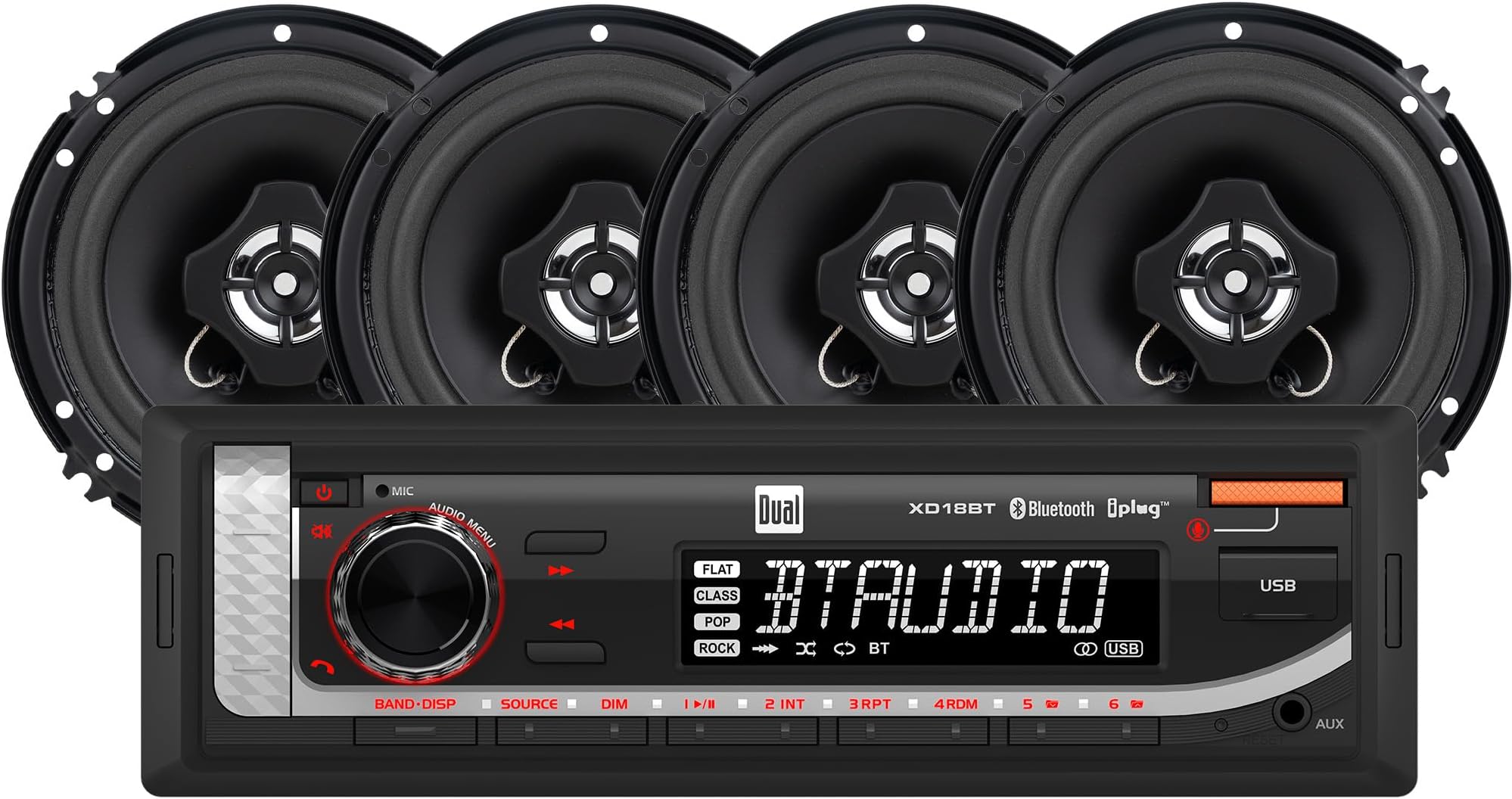 Amazon.com: Dual XD18SPK4 AM/FM 7-Character Car Radio Receiver | Single ...