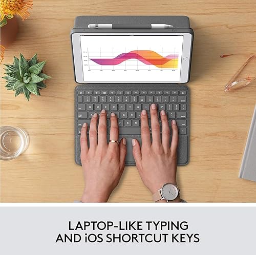 Miniatura 2 de Logitech Combo Touch para iPad (7, 8 9 generación) Funda de teclado con trackpad, soporte de soporte, teclado inalámbrico, tecnología de conector