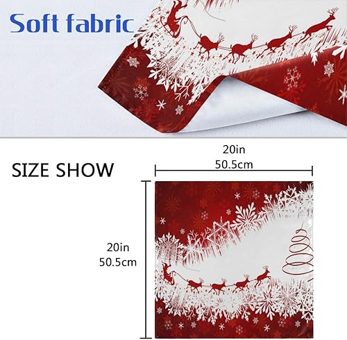 Miniatura 6 de Paquete de 6 servilletas de tela, servilletas lavables de Navidad, ideales para bodas, fiestas, cenas de vacaciones, 20 x 20 pulgadas