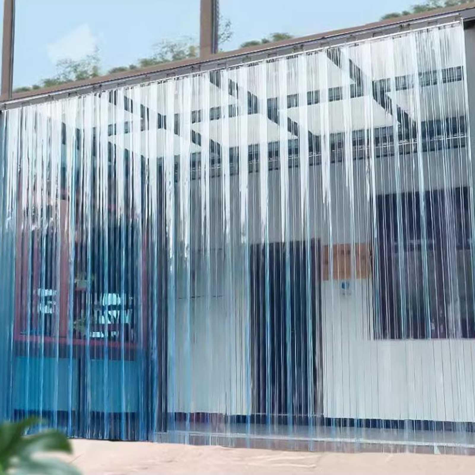 Persianas Verticales de PVC Transparente, Cortinas Impermeables, Tiras de plástico for Puertas de Patio, industriales y garajes.(135x200cm)