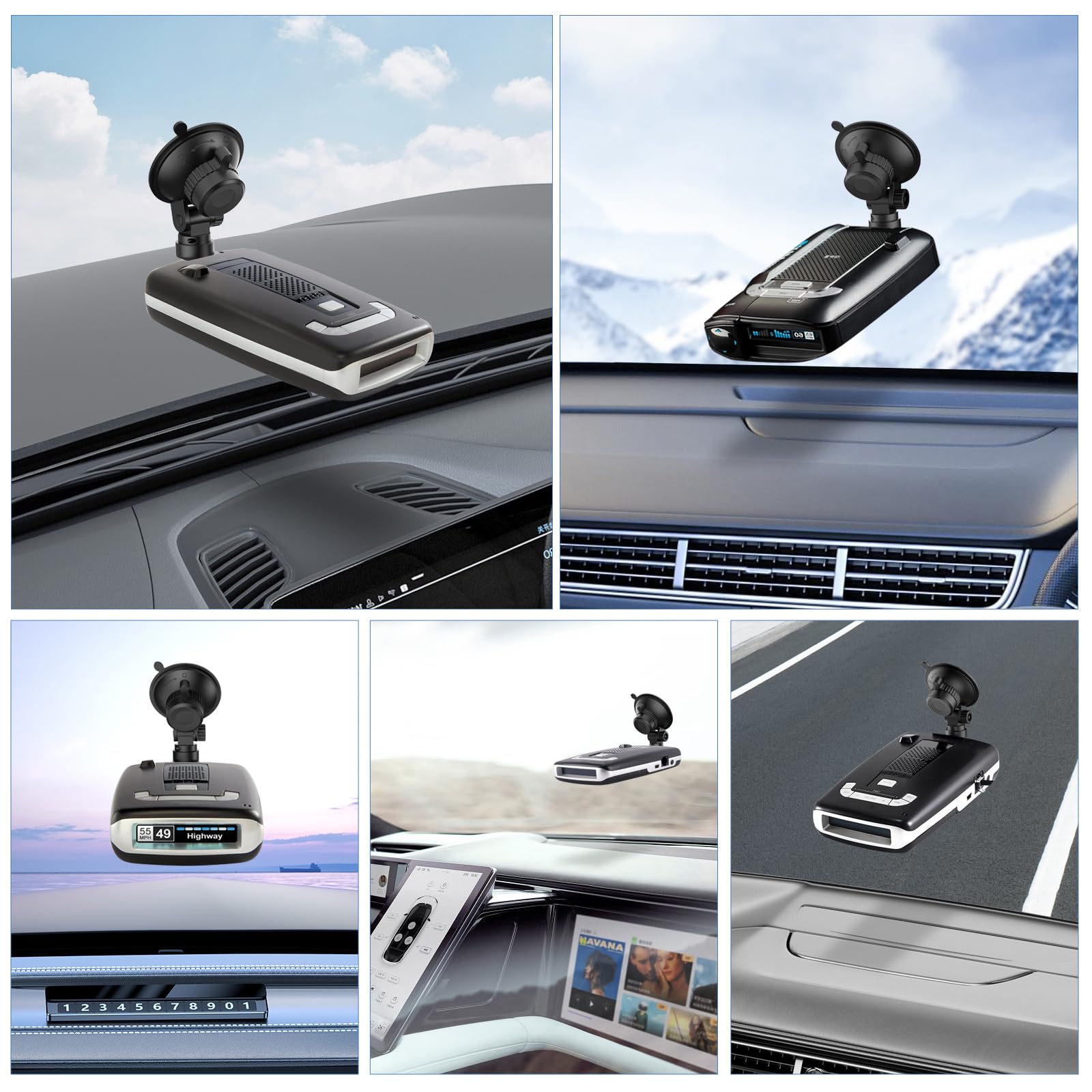 Soporte de detector de radar para parabrisas, adecuado para Escort Max, MAX 2, 2015-2019 MAX360 Base de montaje de ventosa de radar, con conexión de placa deslizante (no aplicable a los modelos MAX 3
