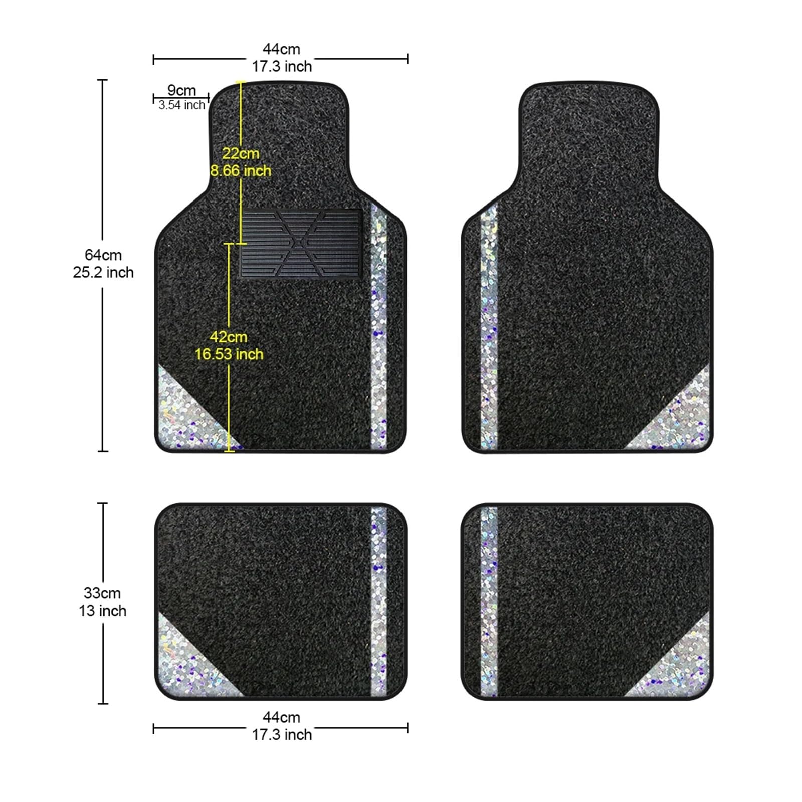 TappetoAuto 4Pz Tappetini Tappeto Universale Set Completo Accessori Rilievi Piede Dell'automobile Tapis Sol Voiture Alfombrillas Para Autos Tappetini(Black and purple3)