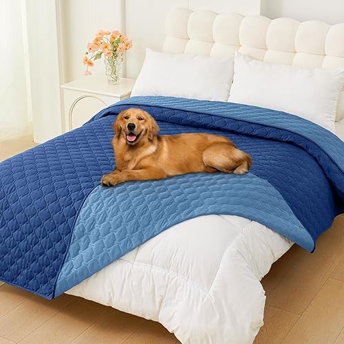 Miniatura 41 de Smiry Manta Impermeable para Cama de Perro 30x70, Manta Suave Reversible para Mascotas, Cubierta Lavable a Prueba de Fugas para Sofá de Gatos y Azul