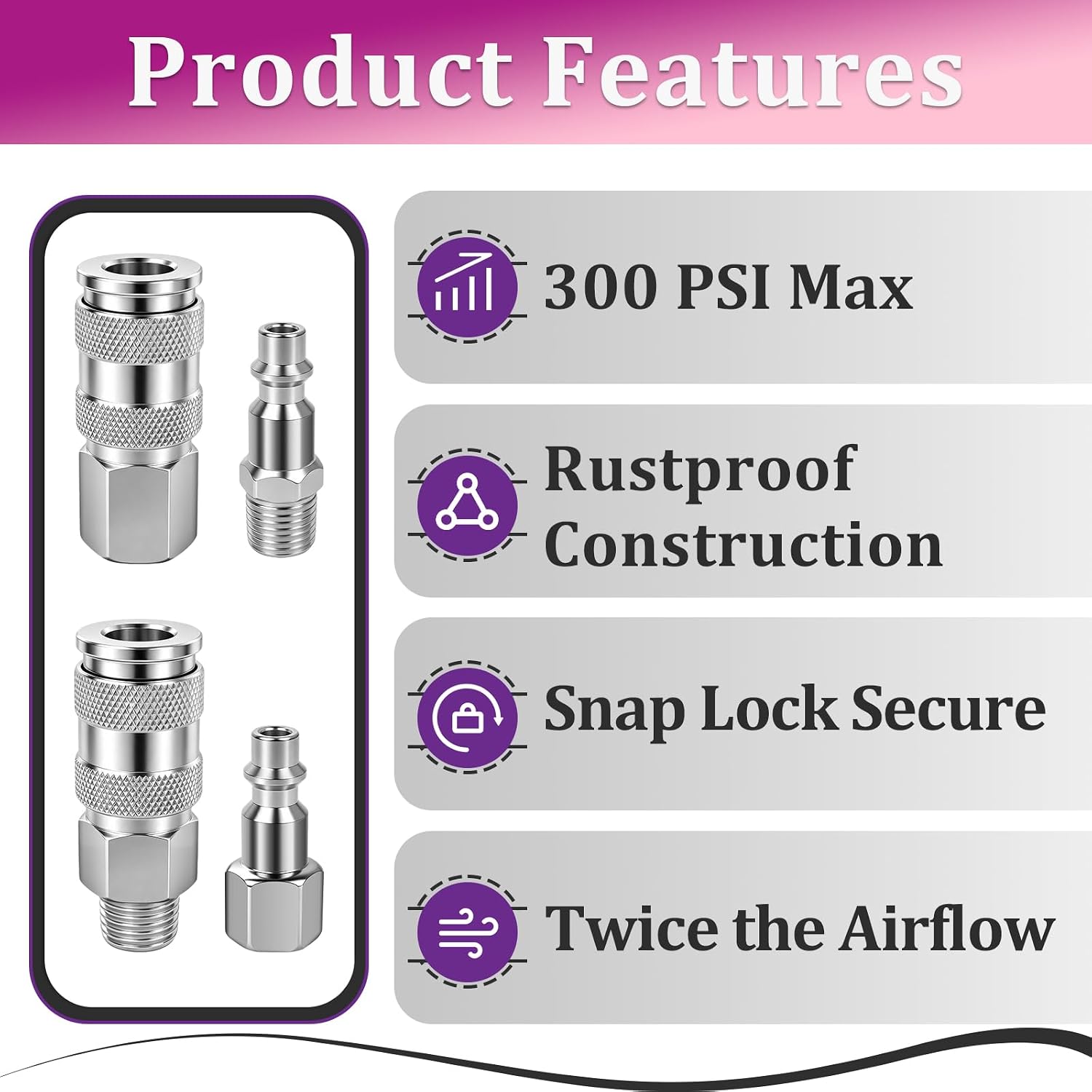 28 Pcs A53457FZ Pro High Flow Coupler & Plug Kit Compatible with Flexzilla