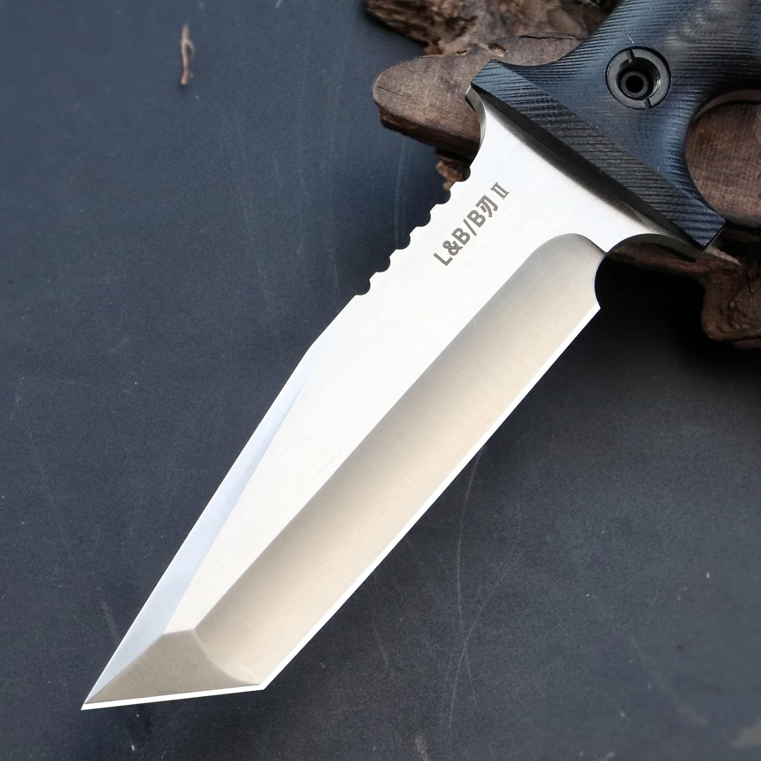 10.5 Inches Tactics knife Full Tang Fixed Blade Tanto DC53 Steel G10 Handle with Kydex Sheath,For Men Camping Hiking Hunting (White)