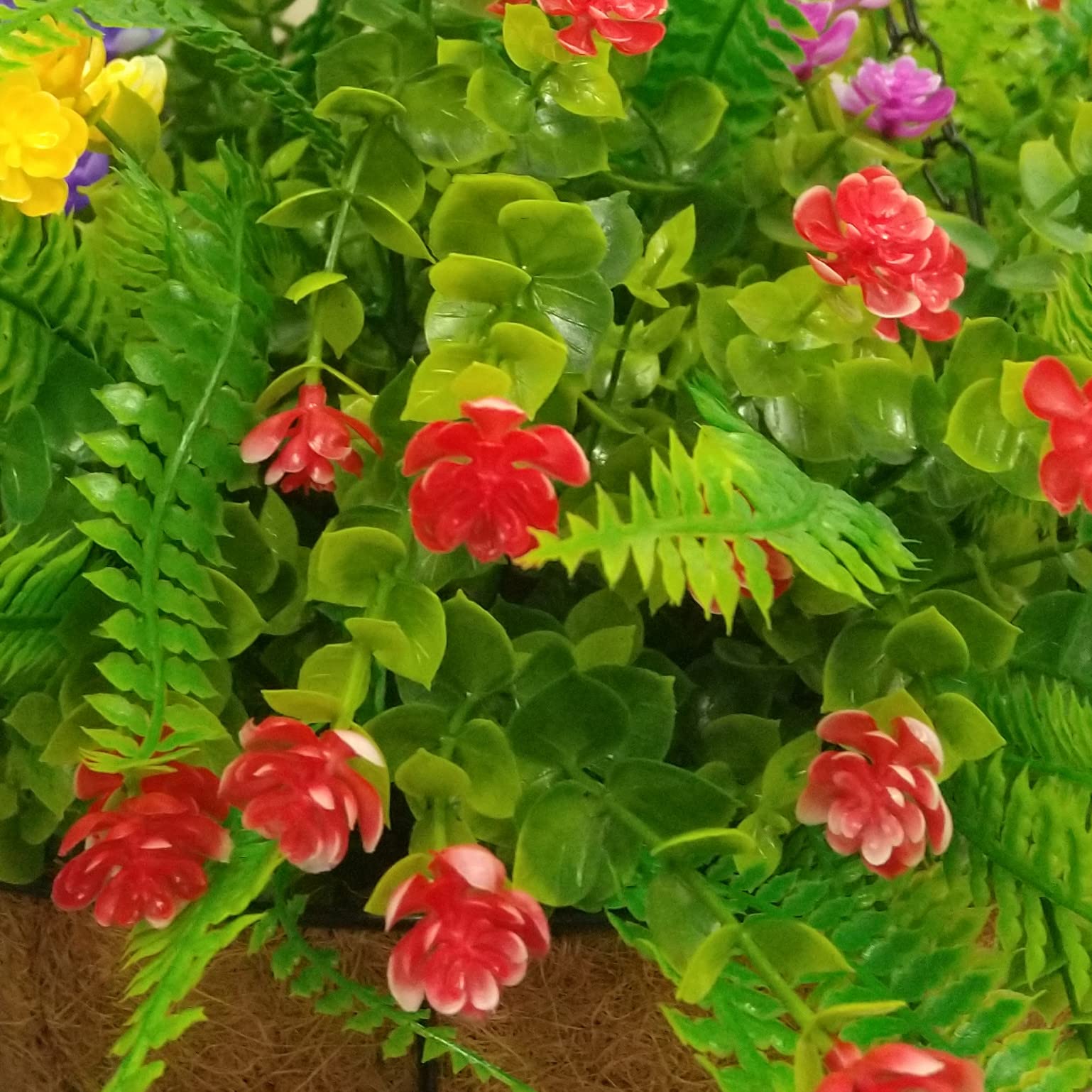 Mynse Flo Hanging Basket Artificial Ferns Green Plant Hanging Flowerpot