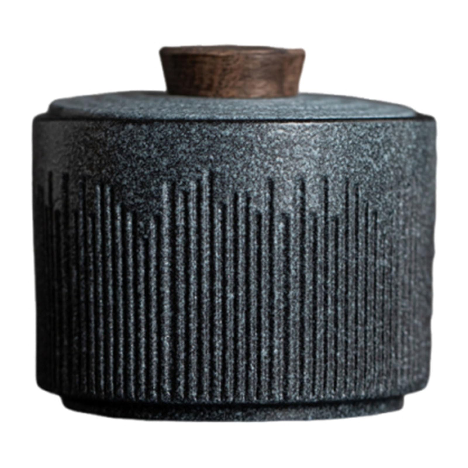 YAIUNHIQ Ceramic Jar with Lid, Small Ceramic Tea Caddy, Coffee Jar, Portable Tea Caddy, for Tea, Coffee and Sugar, Japanese Style, Spices, Nuts(Grey)