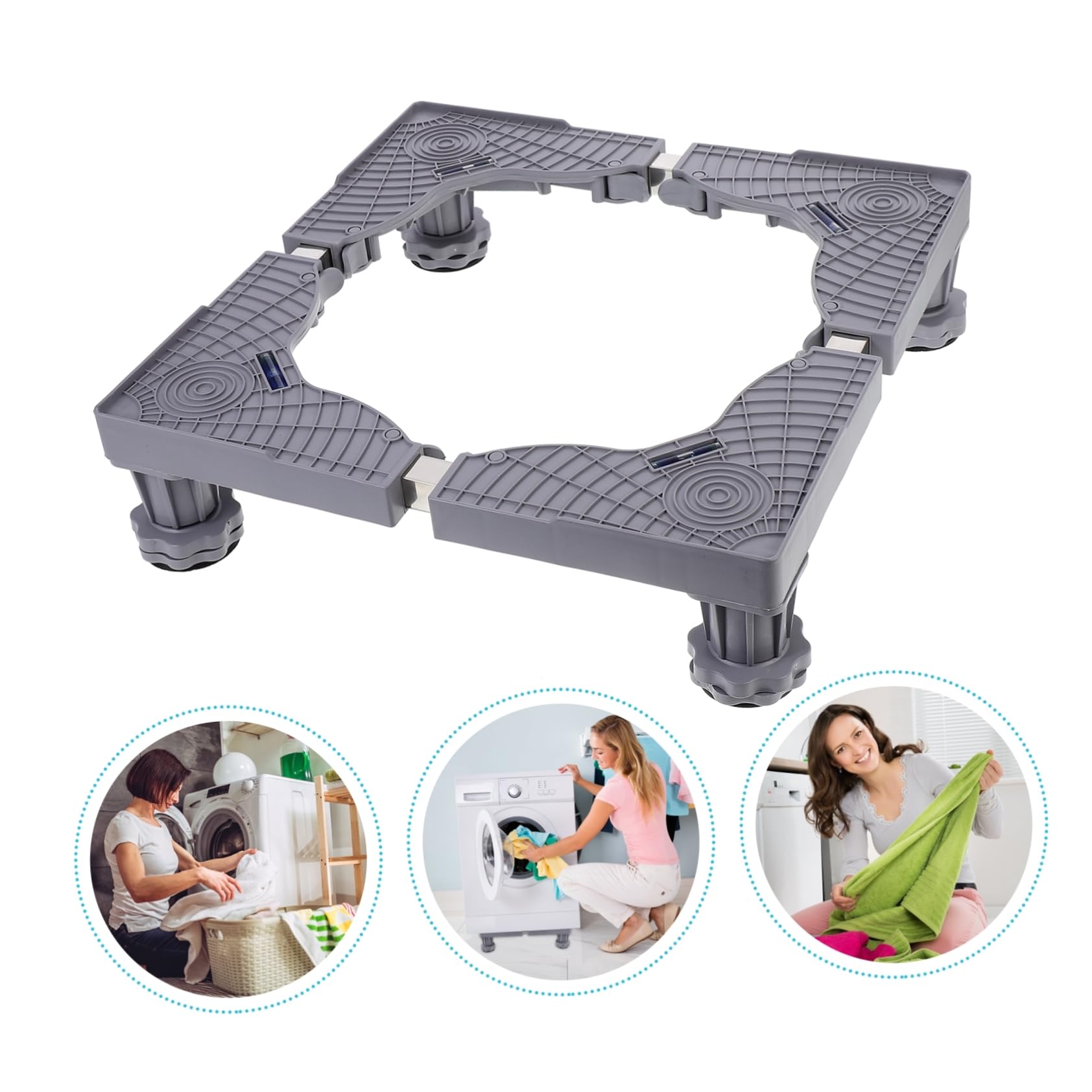 SHINEOFI Base de Lavadora Multifuncional Ruedas Giratorias para Refrigerador y Secadora, Soporte Estable y Antivibración para Electrodomésticos