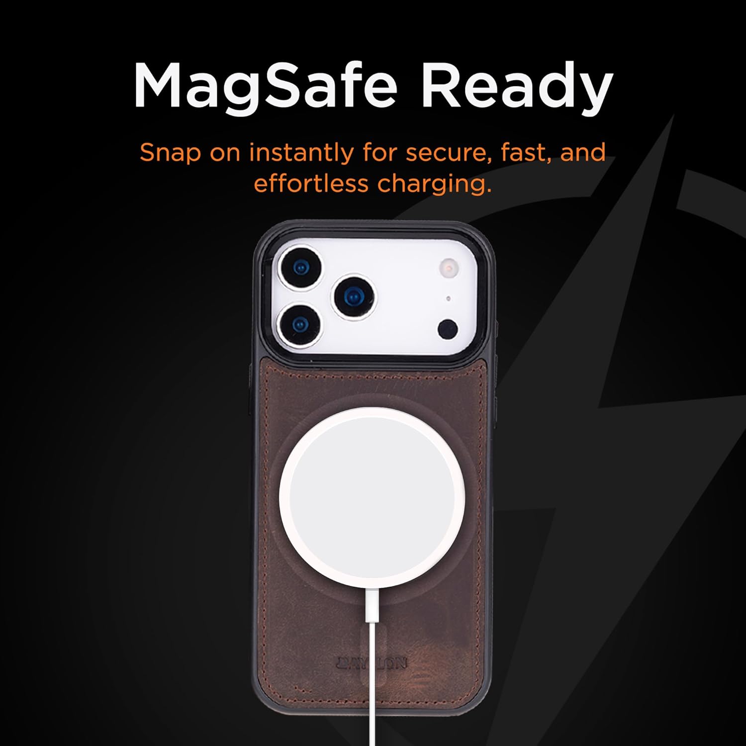 Bayelon Wallet Case for iPhone 17 Pro Max, Trifold Leather Wallet, Detachable Magnetic Flip Folio Cover, Card Holder for Men and Women, MagSafe Compatible, RFID - Dark Brown