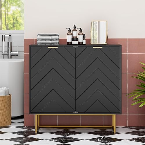 Miniatura 6 de Scurrty Aparador moderno de 31.5 pulgadas con almacenamiento, estante ajustable para sala de estar, cocina