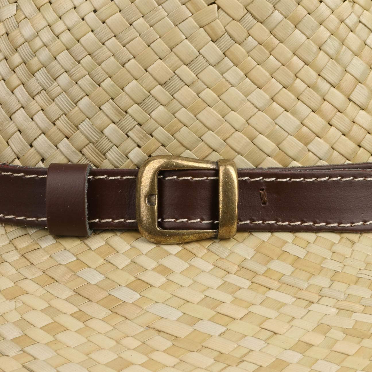 Lipodo Carsell Traveller Straw Hat Faux Leather Band Made in Italy Unisex Summer - Image 6