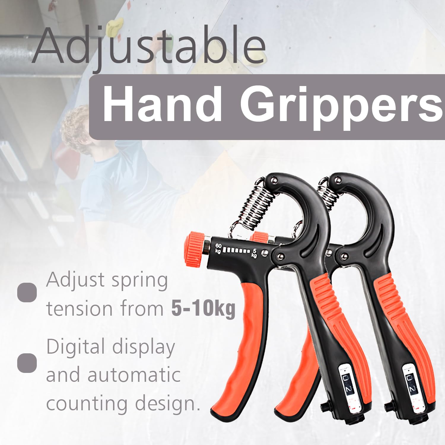 Leapiture 5 pinze per esercizi graduali per il recupero delle dita, pinze per il rafforzamento delle dita, design compatto e portatile, robusto, per il condizionamento delle mani