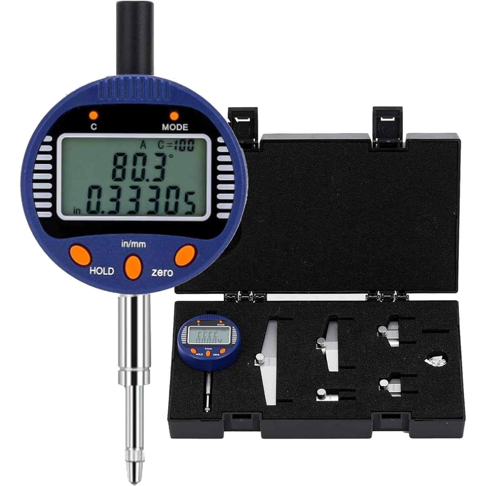 Medidor de radio digital, herramienta de medición de alta precisión con pantalla, desplazamiento de longitud 0-13 mm, rango de radio 5-9999,9 mm, conmutación de 2 modos, 5 mandíbulas de medición