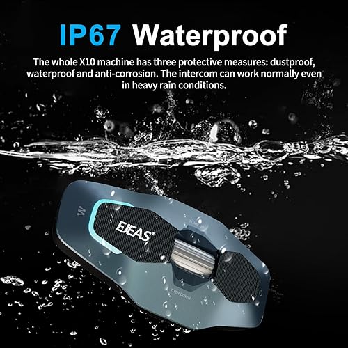 Miniatura 5 de SolaMr X10 - Casco de motocicleta con Bluetooth, altavoces, casco de esquí, intercomunicador, sistema de comunicación de malla integrado, compatible