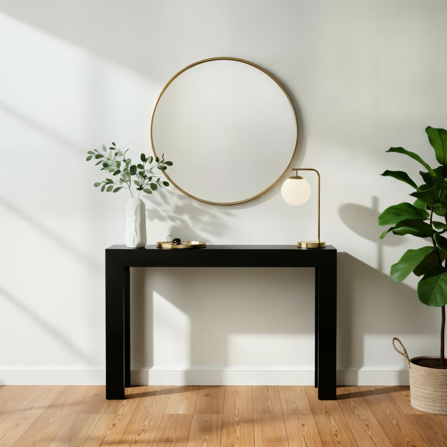 Plank+Beam Modern Solid Wood Console Table, 46 Inch, Sofa Table, Narrow Entryway Table for Hallway, Behind The Couch, Living Room, Foyer, Easy Assembly, Black - Image 3