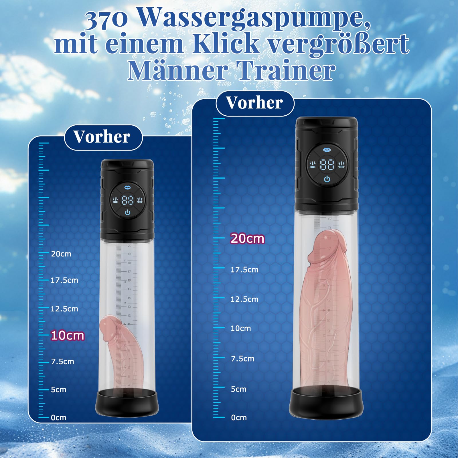 Penispumpe Vakuumpumpe für den Mann Penisvergrößerung, 9 Saugstufen & 9 Trainingsmodi Elektrische Penis Pumpe, Sex Spielzeug für die Männer Masturbator Penies Pump Verlängerung