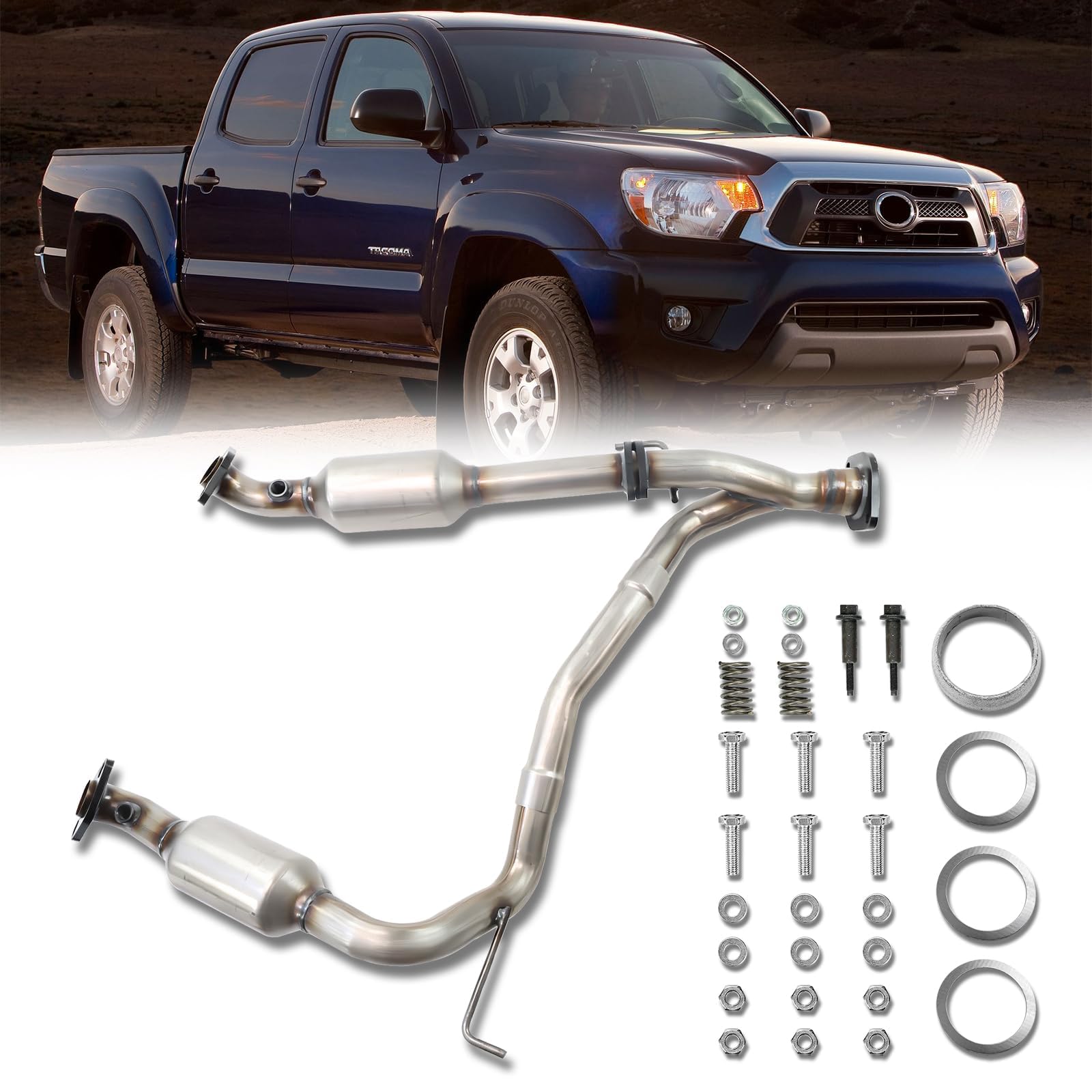 PTPDRH 2PCS Catalytic Converter Kit Compatible with 2005-2015 Toyota Tacoma 4.0L 4WD, 2011-2015 Tacoma 4.0L RWD (EPA Compliant)