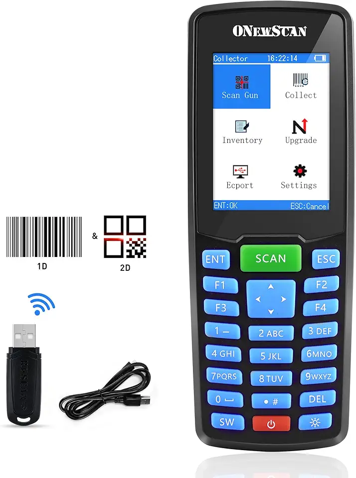 Leitor De Código Barras Sem Fio Onewscan, Inventário Portátil 1D E 2D Pdf417, Leitores Portáteis Para Terminal Dados Coletor, Dispositivo Inventário, Qr Com Tela Colorida Tft 2,8 Polegadas