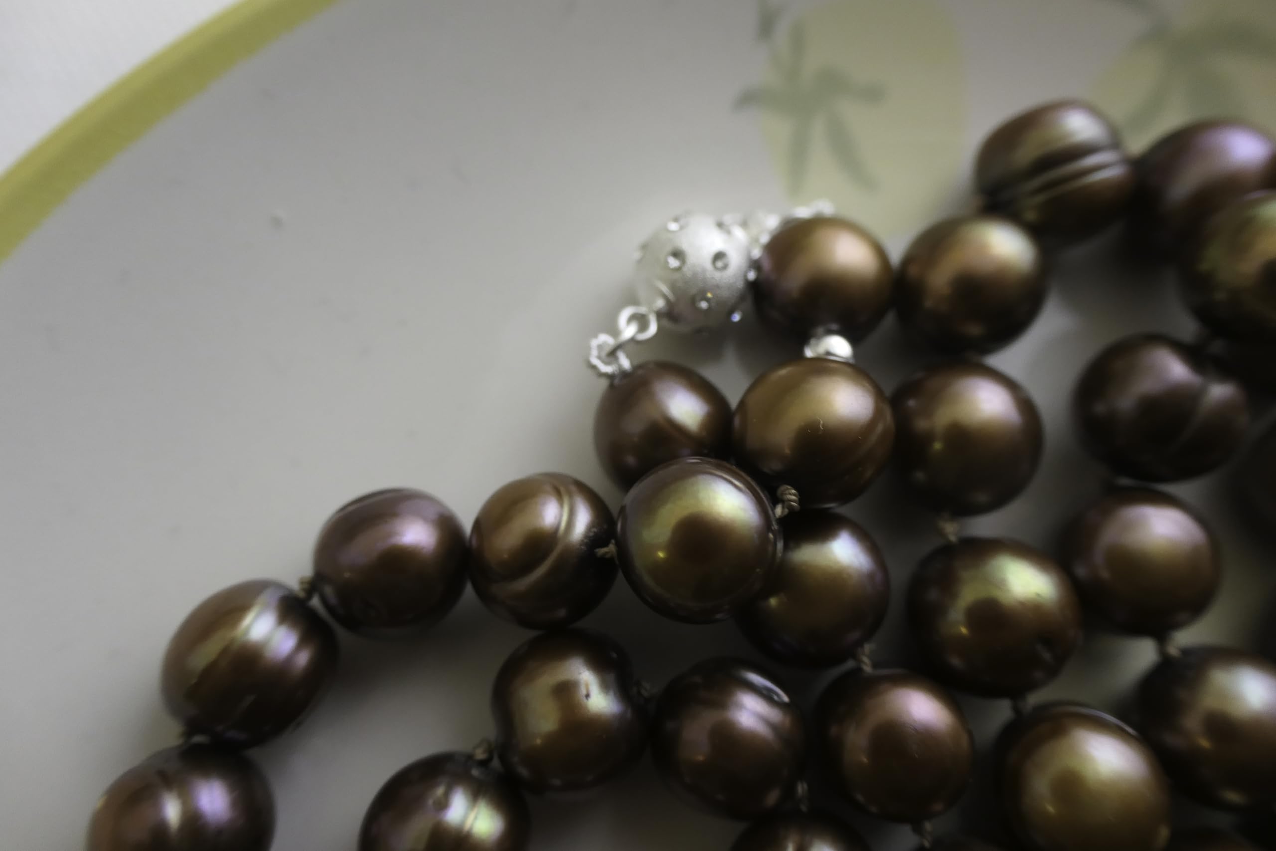 Collana lunga di perle donna Perle di coltura d'acqua dolce marroni