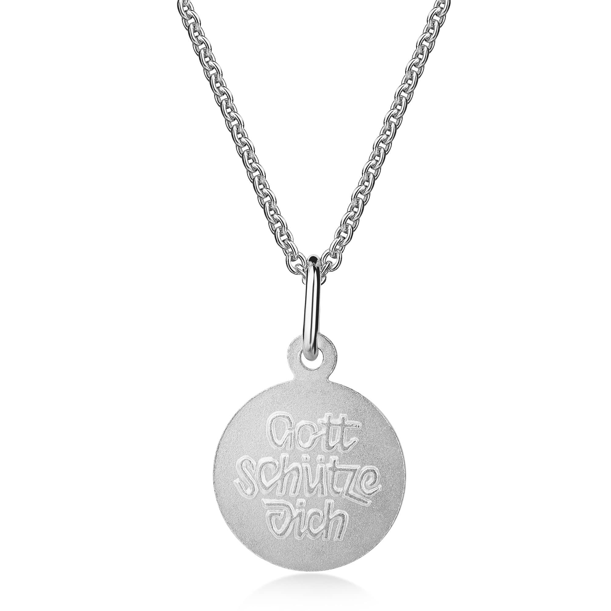 AMZ0595 - Chaîne de baptême en argent sterling 925 rhodié 36/38 cm, Argent sterling