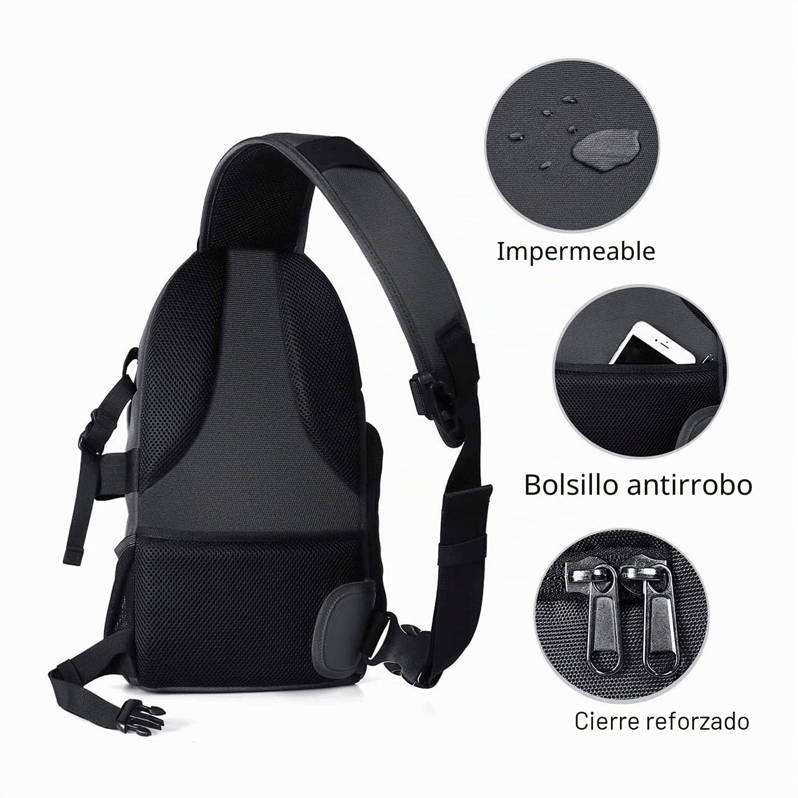 MOSISO Camera Bandolera, DSLR/SLR/Mirrorless Cámara Funda Shockproof Fotografía Cámara Mochila con Soporte Trípode&Insertos Modulares Extraíbles Compatible con Canon/Nikon/Sony/Fuji,Gris Espacial