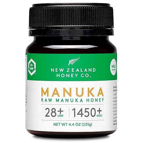 New Zealand Honey Co. Miel de manuka cruda UMF 28+ | MGO 1450+, certificado UMF / 4.4oz