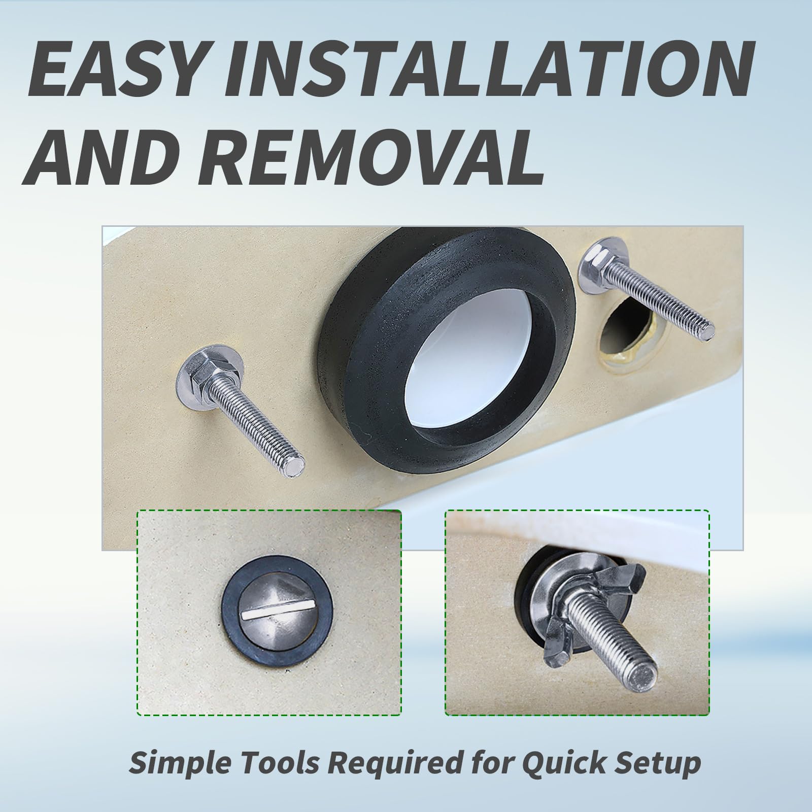 2PCS Universal Toilet Tank To Bowl Bolts Kit Heavy