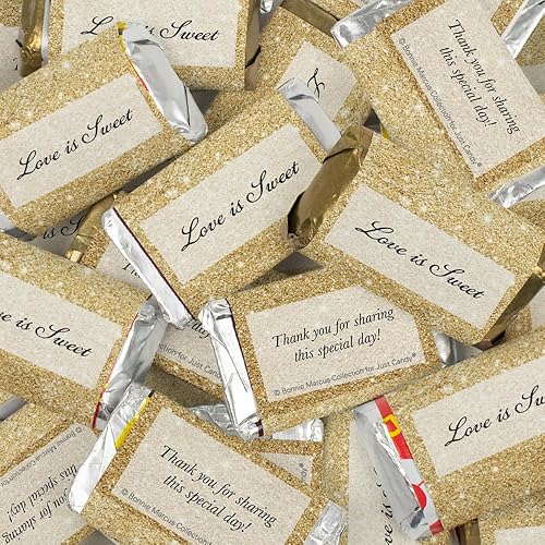 123 unidades de caramelos de boda dorados para fiestas, miniaturas, chocolate, no requiere montaje