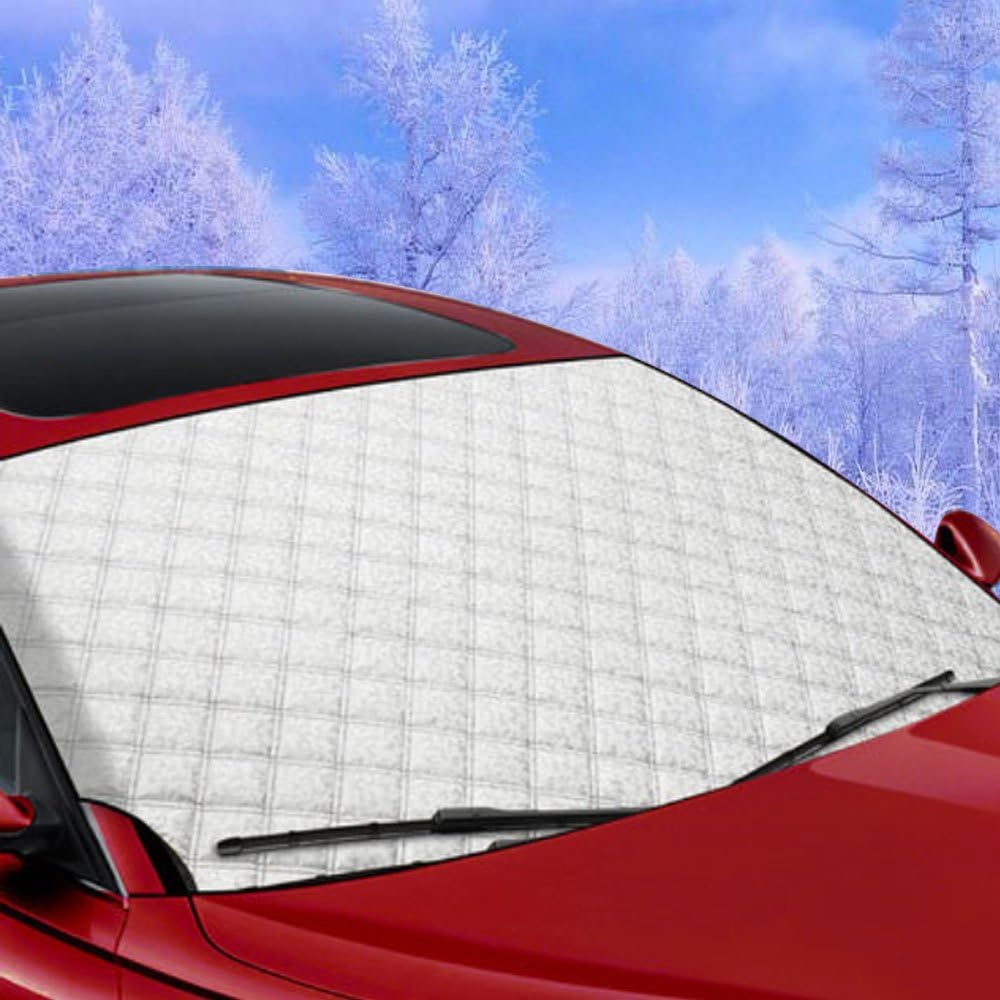 Windshield Snow Cover, Frost Screen Cover Magnetic Universal Wind Screen Frost and Ice Protector,Ice Sun Frost and Wind Proof in All Weather 146 x 92 cm