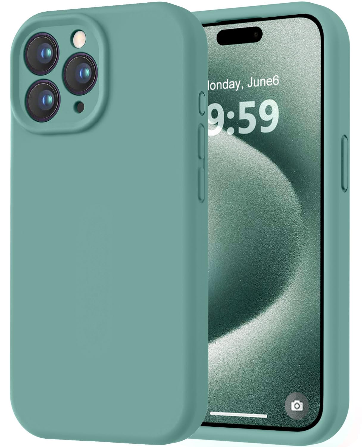 LOVE 3000 Designed for iPhone 15 Pro Max Case, Premium Silicone with [Soft Anti-Scratch Microfiber Lining] Shockproof Protective Phone Case for Men