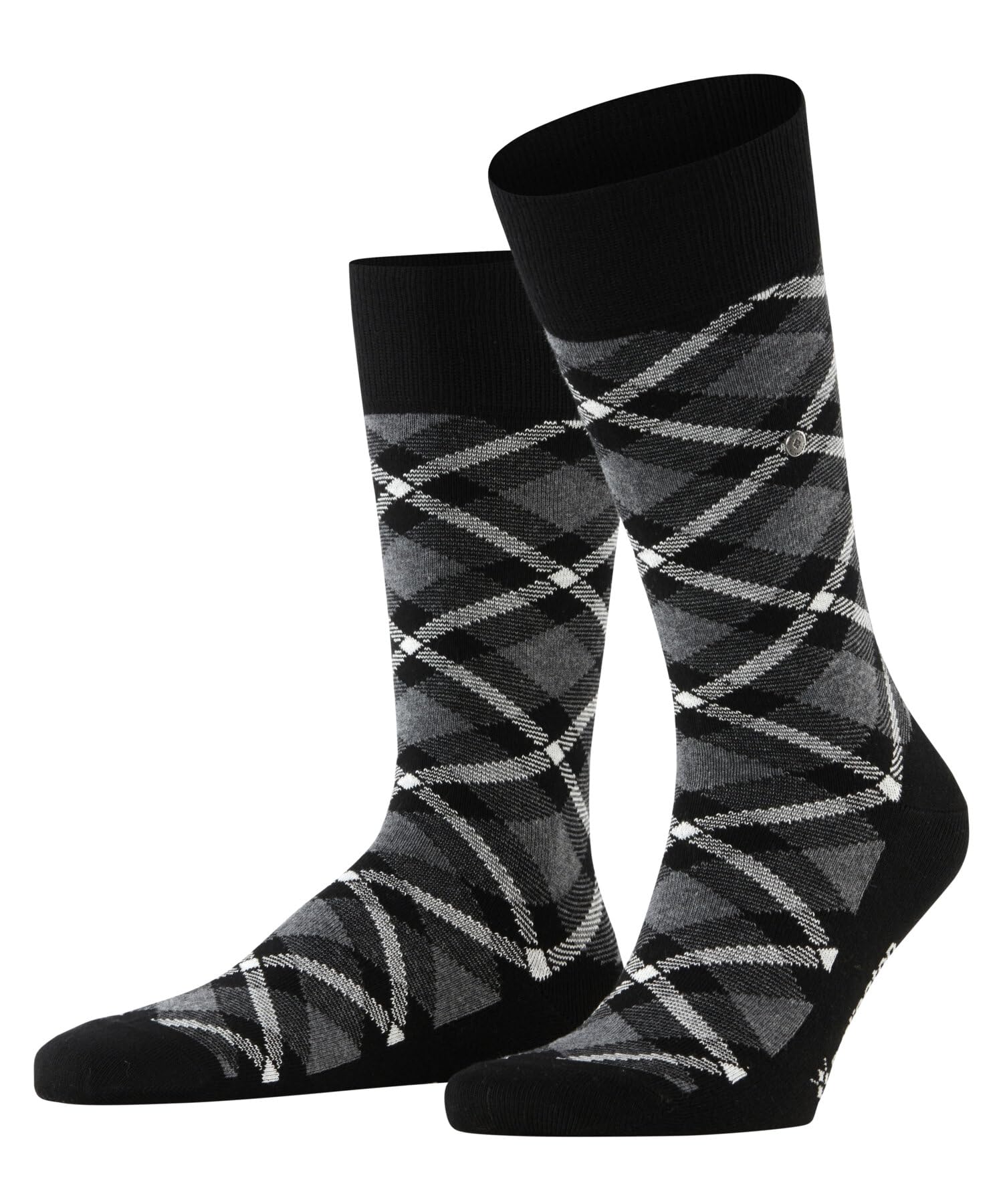 Burlington Men's Tartan M So Cotton Patterned 1 Pair Socks, Black 3000, 6.5-11