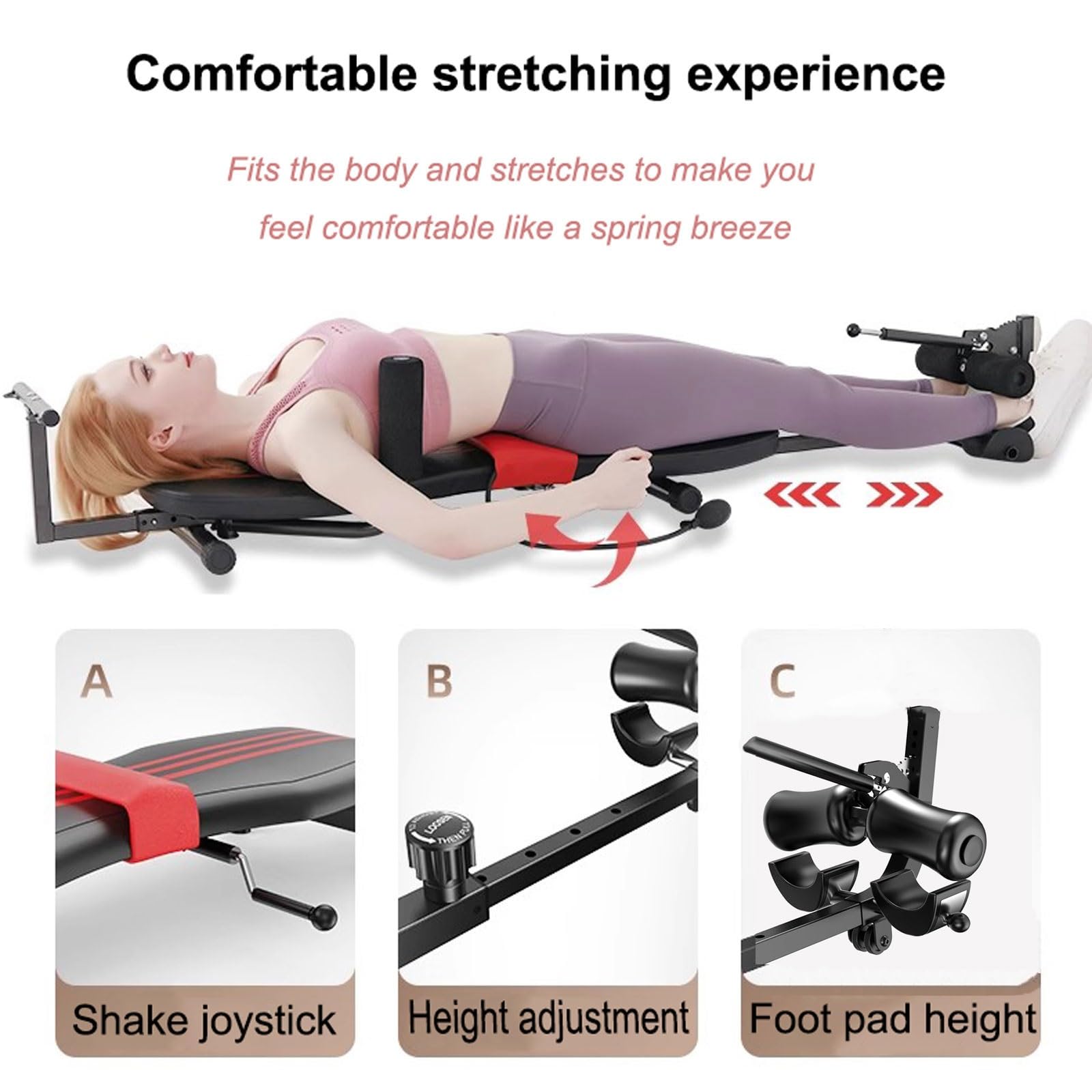 Mesa de inversión de Banco for Estiramiento de Espalda, máquina de Estiramiento, Mesa de tracción for Entrenamiento, tracción de Columna, Masaje Cervical Lumbar, Estiramiento, relajación Corporal