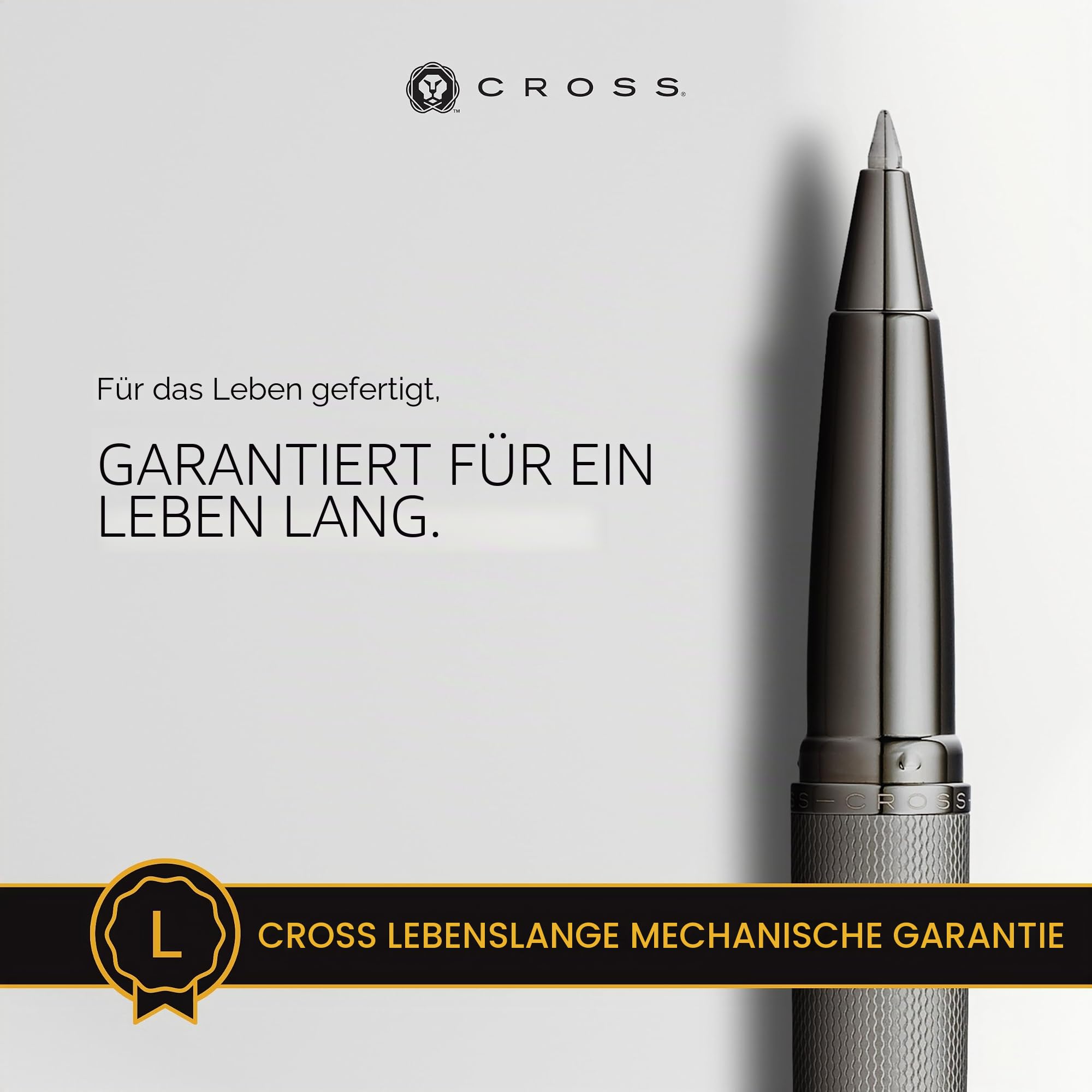 Cross ATX Rollerball (gefrästes Diamantmuster, Schreibfarbe schwarz, Strichstärke M, inkl. Geschenkbox) titangrau gebürstet