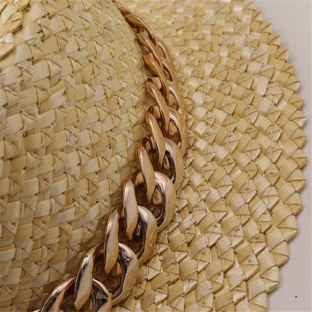Cappello da spiaggia fatto a mano da ragazza Cappello da spiaggia per donna Cappellino da vacanza estivo Cappellino con visiera per protezione solare piatta alla moda (Color : C, Size : 55-58CM) (C 6