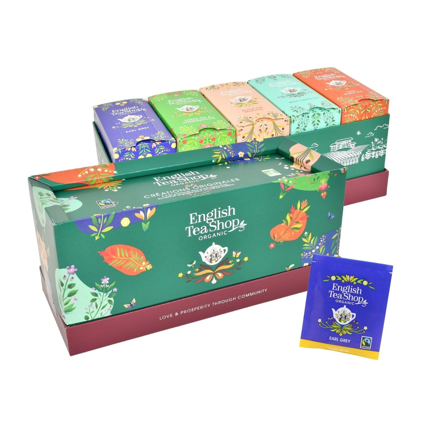 English Tea Shop – Coffret thés bio Créations Originales – 5 recettes exotiques dans une boîte de 40 sachets – Coffret cadeau à offrir