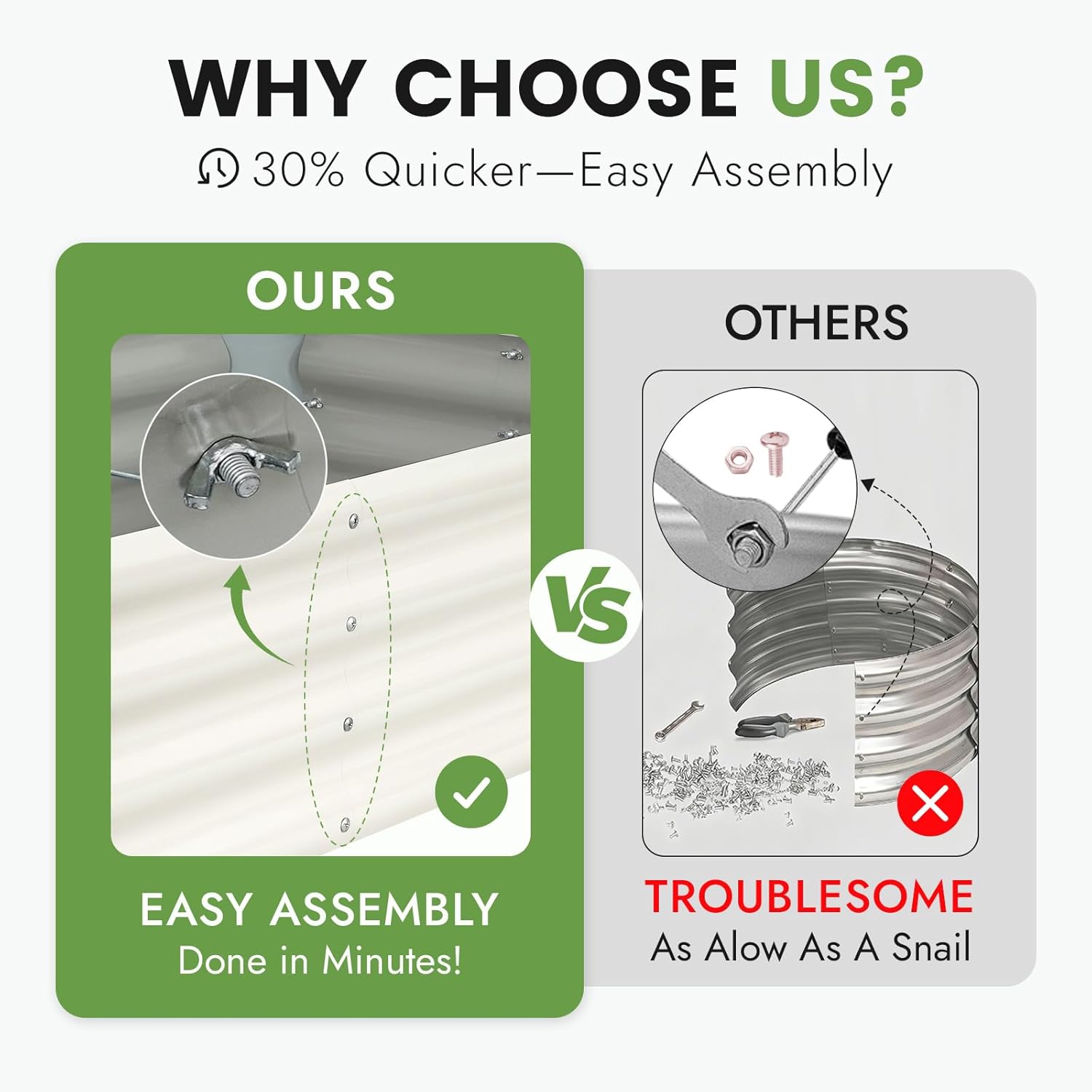 INNO STAGE 2Pcs Galvanized Raised Garden Bed Kit, 4x2x1FT Metal Raised Garden Beds for Vegetables, Rust-Resistant & Easy Assembly, Outdoor Raised Beds for Gardening, Flowers, Herbs (White)