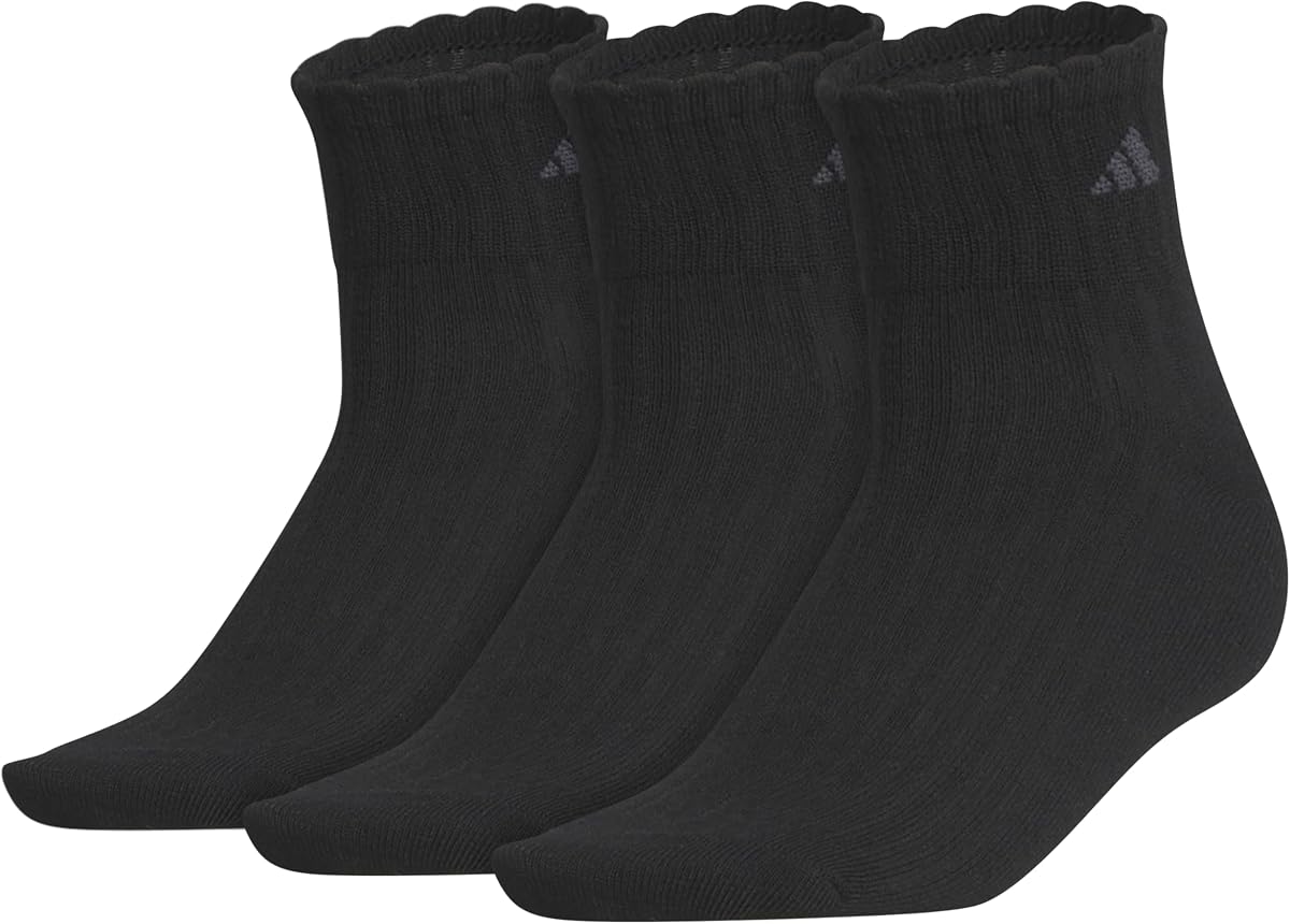 Calcetines tobilleros festoneados para mujer, 3 pares