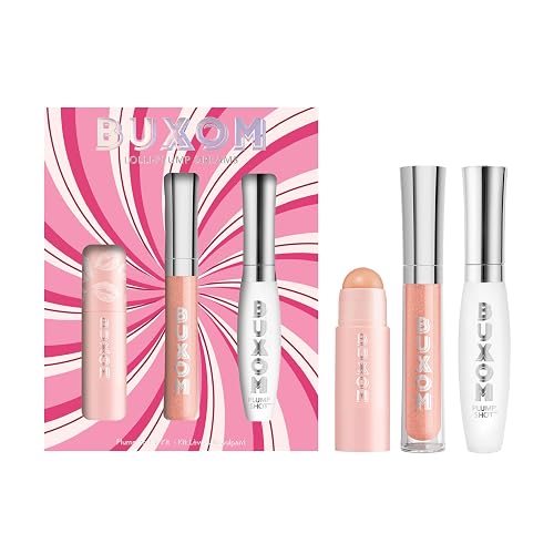 BUXOM Power-Full Plumping Lip Balm, Tinted Lip Balm Plumper, Enhancing Lip Moisturizer, Hydrating & Smoothing Peptide Lip Treatment, Cruelty-Free - Filler, Celeste, Big O