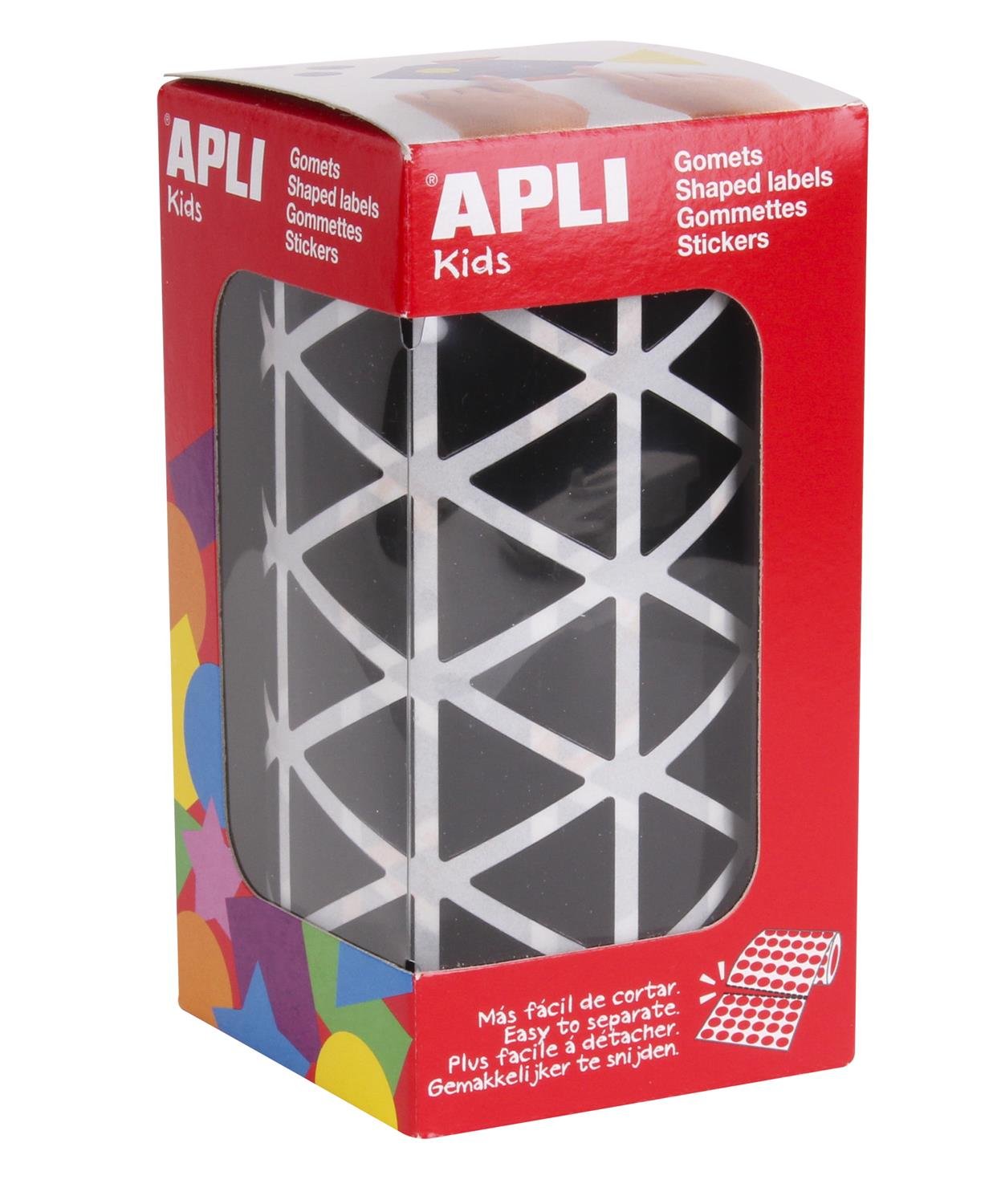 APLI 11497 Roll of Triangular Stickers, Black, 20 mm