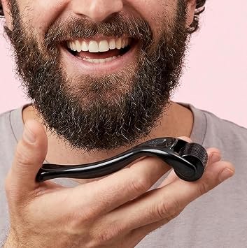 540 Titanium Microneedling Derma Roller for Beard Growth & Hair Regrowth, Micro Needling Roller for Face, Beard & Scalp Skin Care, Anti-Aging, Scar & Wrinkle Reduction