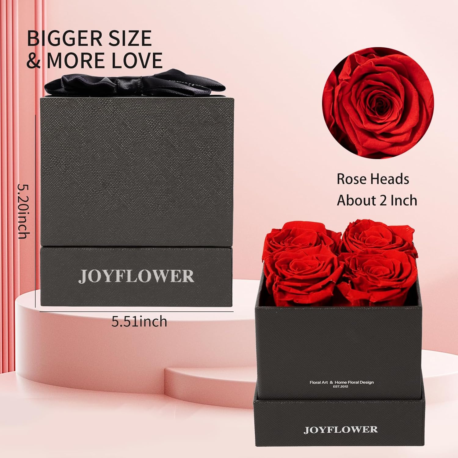 JoyFlower Preserved Roses in a Box, Forever Flowers Last 2-3 Years, Preserved Flowers Gifts for Women Her, Red Roses for Delivery Prime Anniversary, Mothers' Day, Valentine's Day, Christmas, Birthday - Image 3