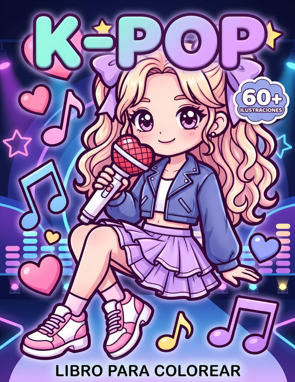 Libro para Colorear KPop: Más De 60 Ilustraciones Simples Y Alegres Inspiradas En Música, Baile Y Moda Coreana