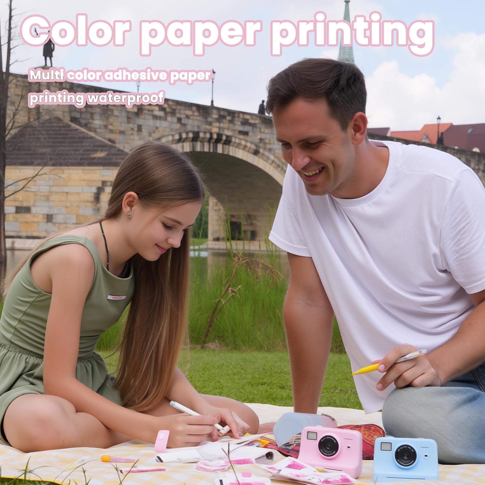 Facile da usare, stampa istantanea della fotocamera per bambini, include 4 rotoli di carta fotografica, gioco attivo, sviluppo artistico, fotografia, regalo per stampa istantanea