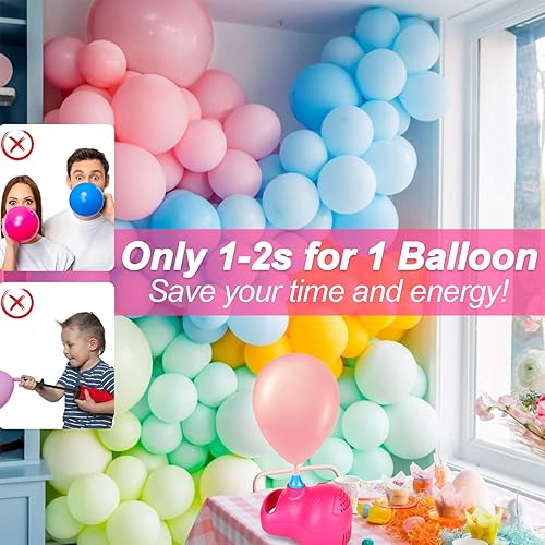 Miniatura 2 de LIBERRWAY Electric Balloon Pump, Portable Balloon Air Pump for Round & Foil Balloons, Fast Balloon Blower Pump Inflator for Party Decoration,