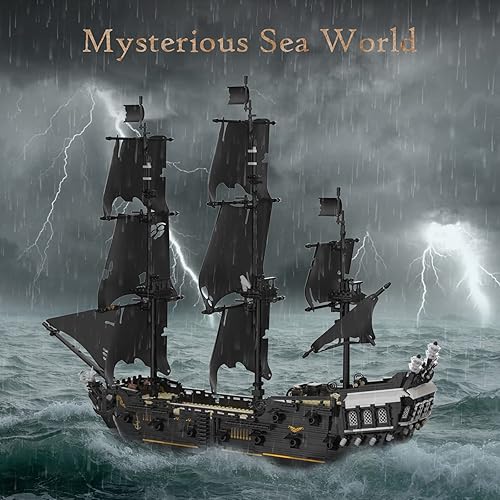 Miniatura 2 de JMBricklayer Kits de construcción de barcos, juguetes de construcción de modelo de barco, juego de modelo de barco pirata, decoración de sala de