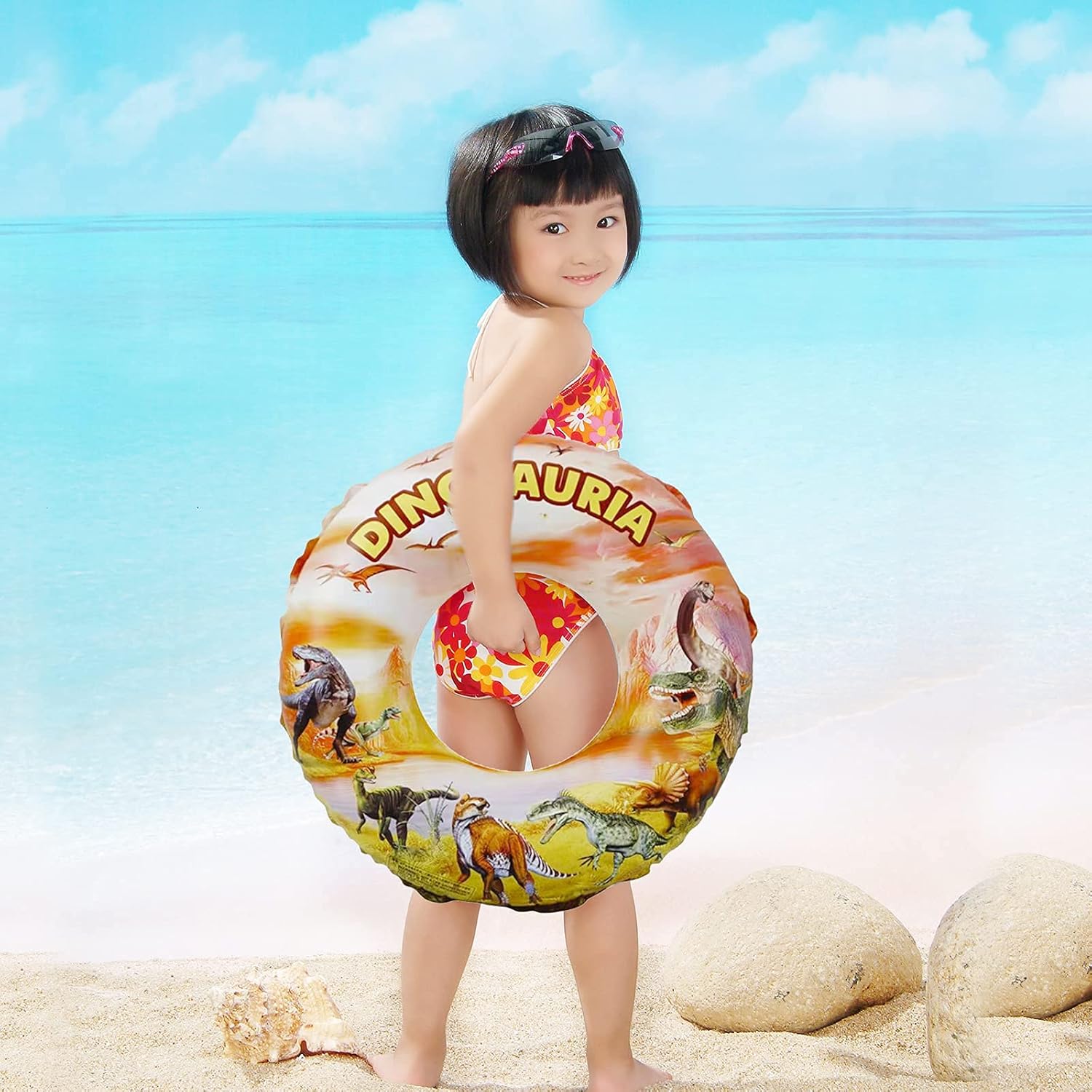 Toddler Pool Donut Pool Rings for Kids Dinosaurs Swimming Floats Tube 20inch、24inch、27inch、30inch : Toys & Games