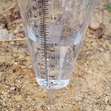Rain Gauge Plastic Outdoor Garden Weather Station Precipitation Meter Transparent 87x205mm