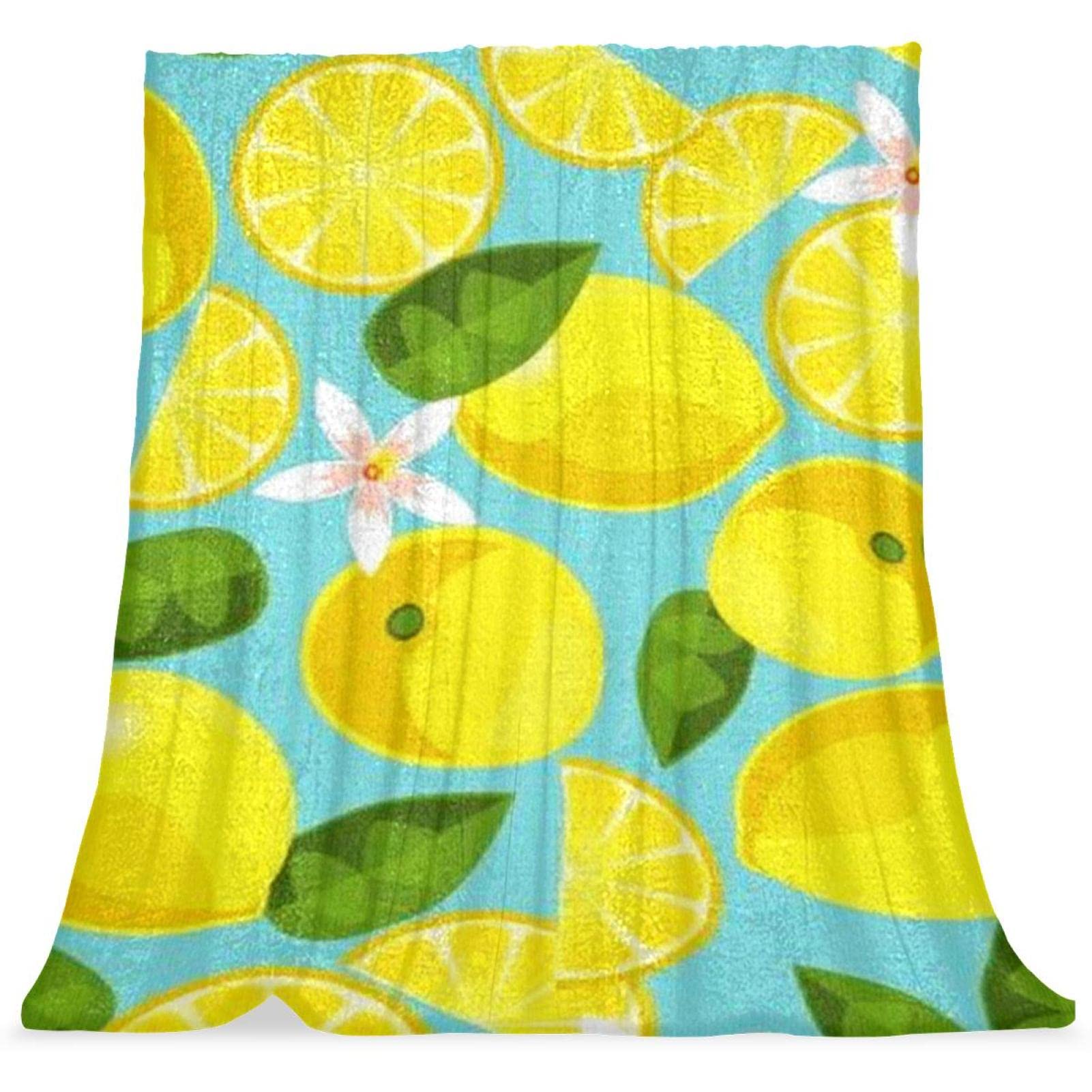 Couvre-lit doux et chaud avec motifs de fruits et fleurs pour lit