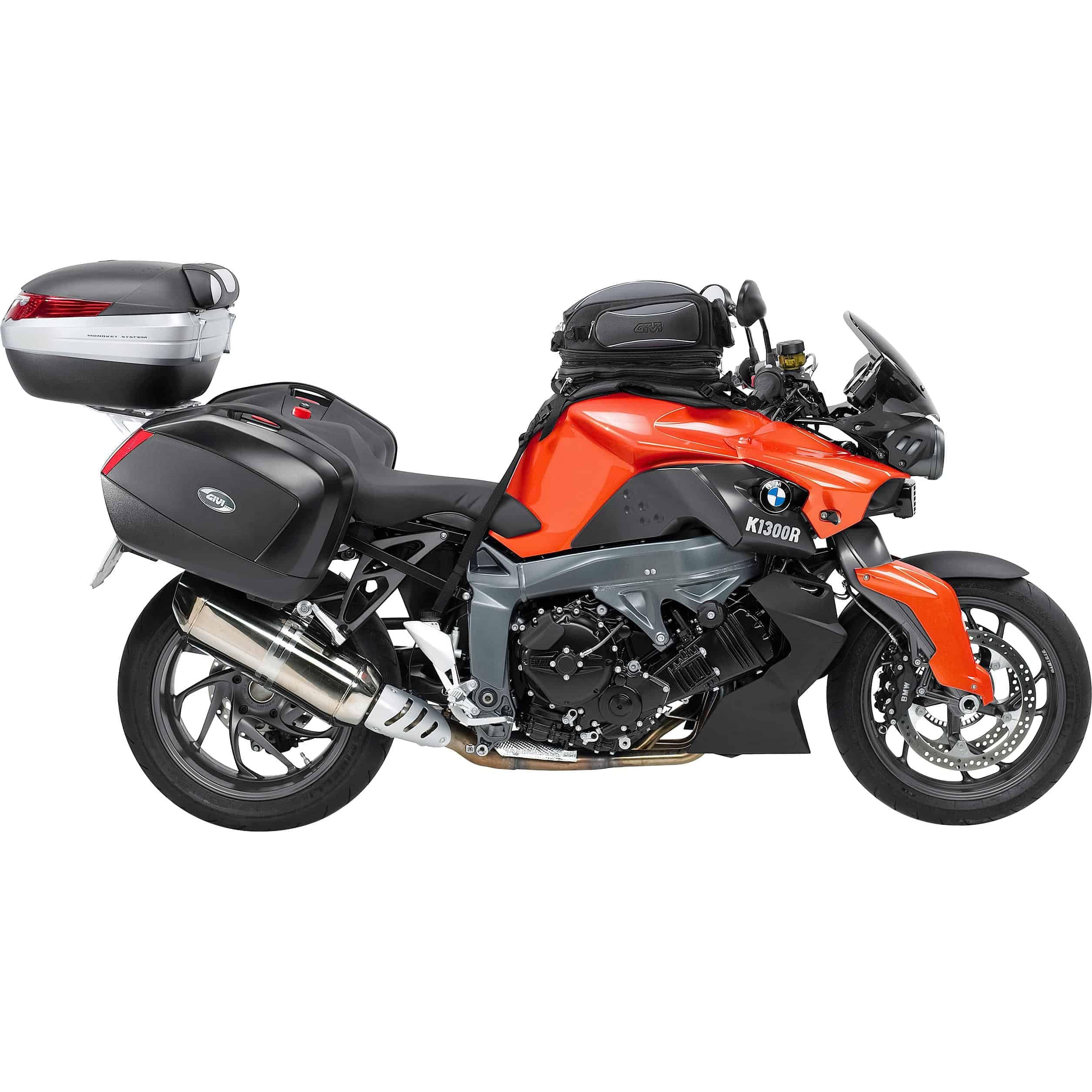 Bauletto in alluminio monokey con piastra in alluminio o carico massimo 6 kg adatto per BMW K 1200 R anno di costruzione 05 08 o per BMW K 1300 R anno di costruzione 09