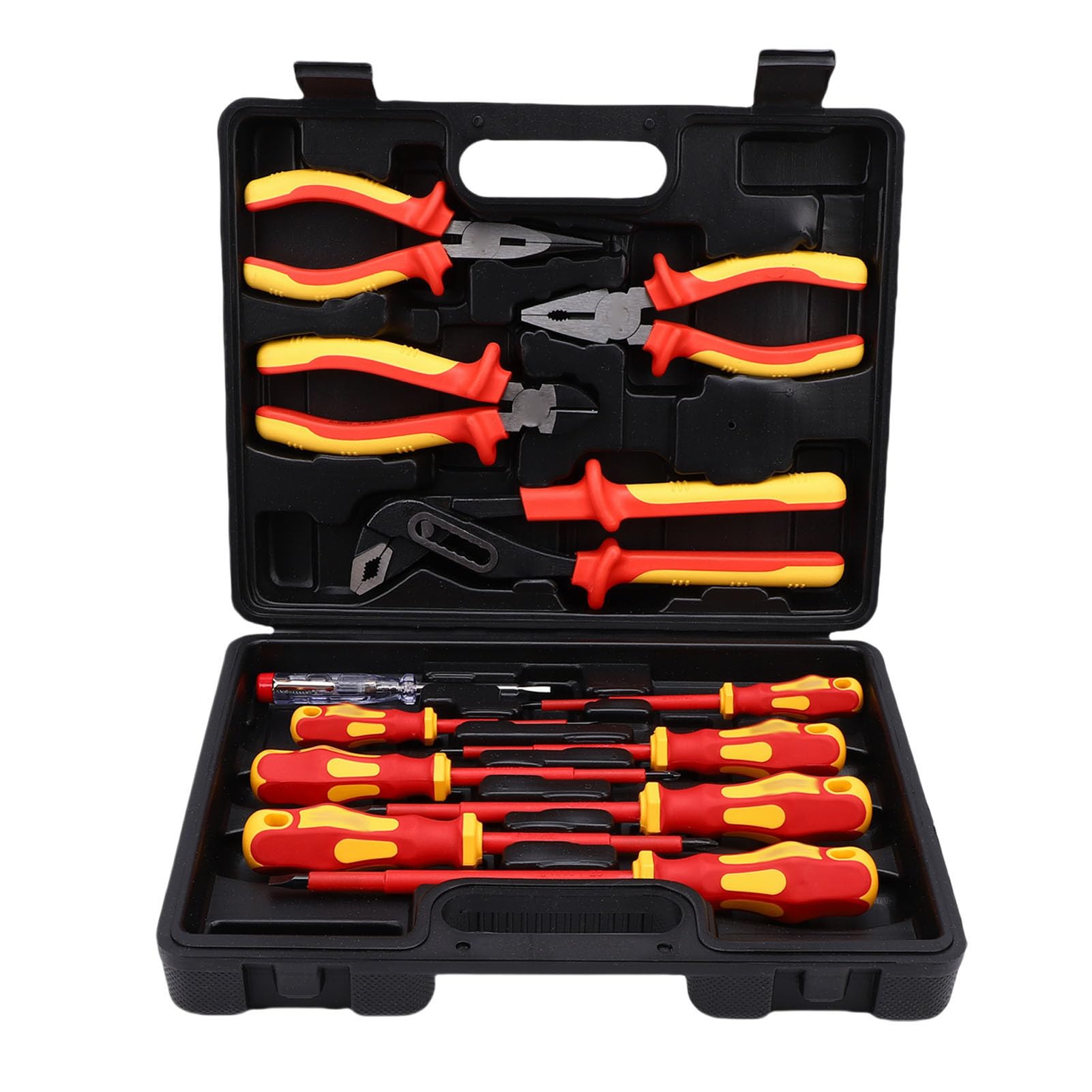 Set di cacciaviti e pinze isolati, kit certificato VDE da 12 pezzi 1000 V con tester di tensione per elettricisti professionisti e manutenzione domestica